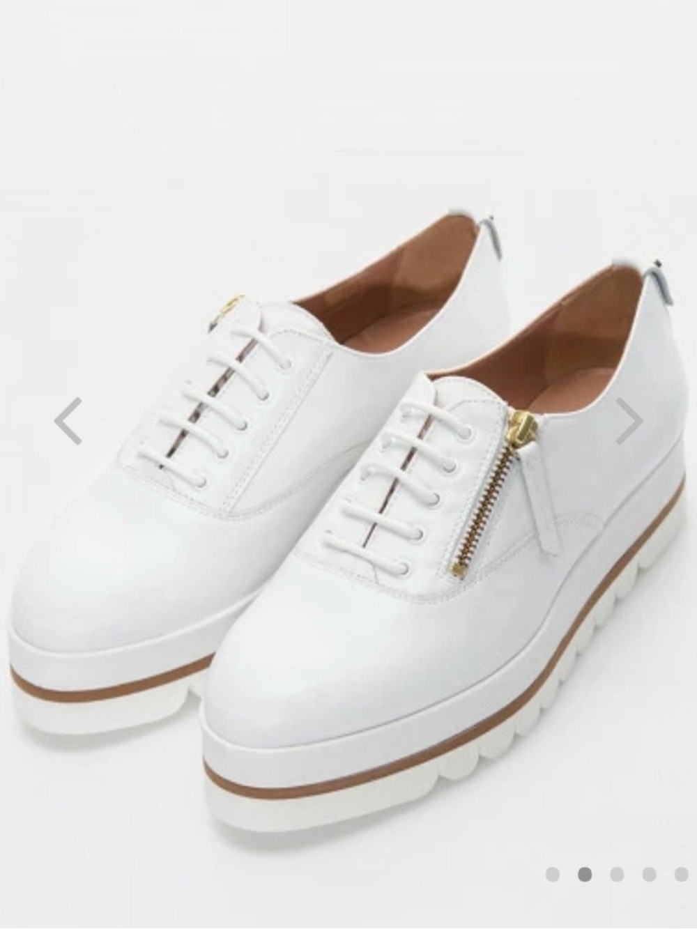 Max&Co White Platform Slip-On Sneakers with side Zip 38